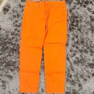 Talbots Slim Ankle Jean Women's Size 12 Bright Orange Denim